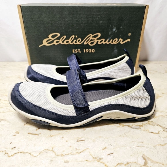 Eddie Bauer EB Sport Womens Navy & Light Gray Mary Jane Shoes Size 7.5 - Picture 3 of 7